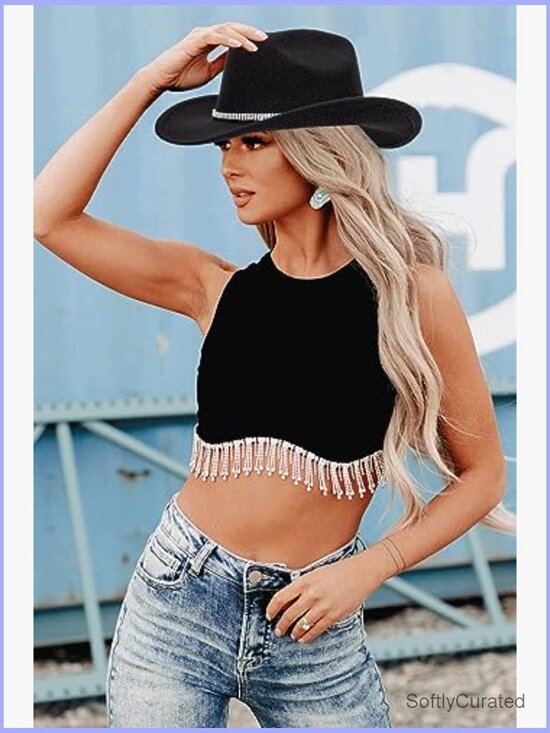 Glitter Rhinestone Cowgirl Hat - Sparkly Western Hat M-L main image 7